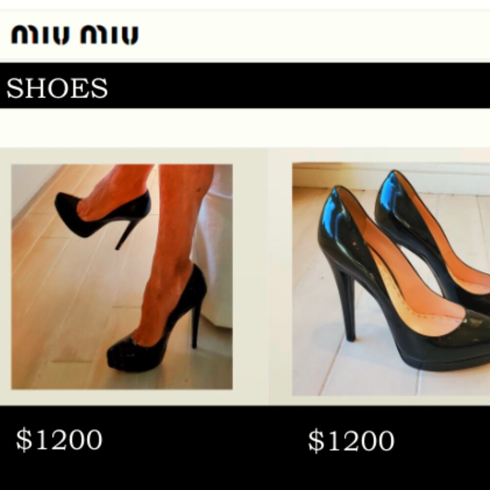 COPY - COPY - MIU MIU BLACK PATENT LEATHER PUMPS -  SIZE 40